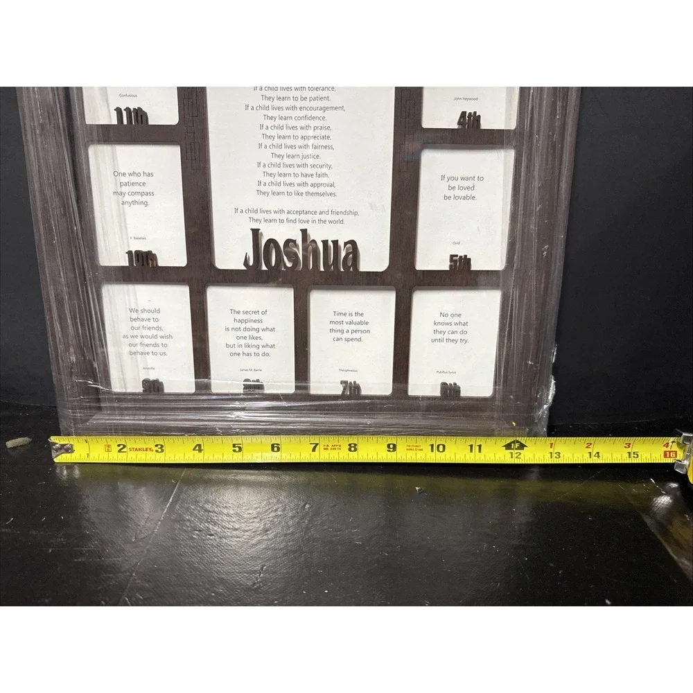 School Years Picture Frame Collage - JOSHUA - Kindergarten to Graduation -